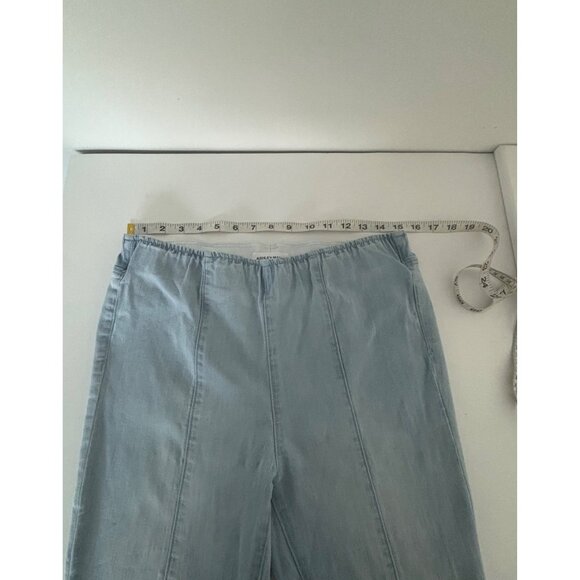 Ashley Mason Jeans 11 Blue Y2K Flare Light Wash High Rise Raw Hem Boho Soft Girl - Picture 7 of 15